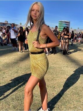 Jagger & Stone Gold Knit Mini Dress
